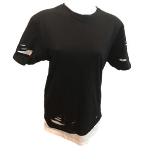 𝅺Men’s Black and White Urban Id Short a sleeve Crew Neck Shirt size Medium